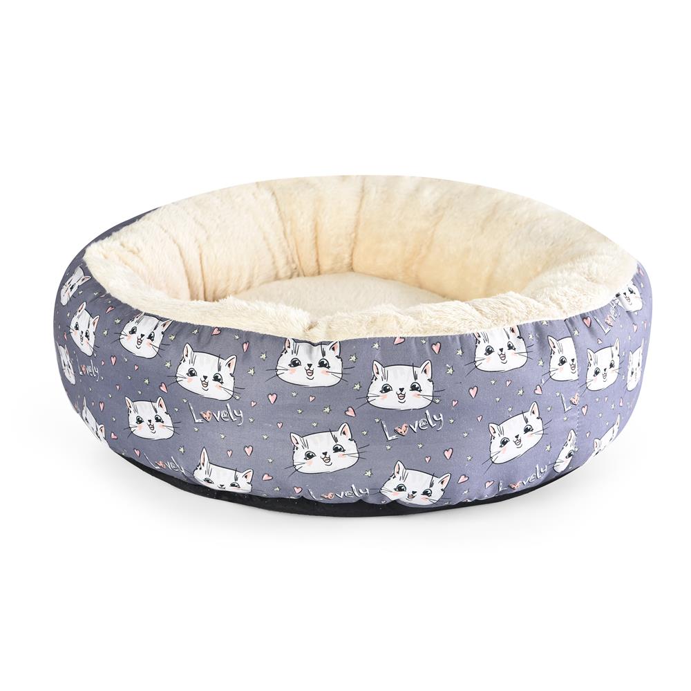 Оптовая продажа мягких пушистых теплых удобных круглых кроватей для домашних животных